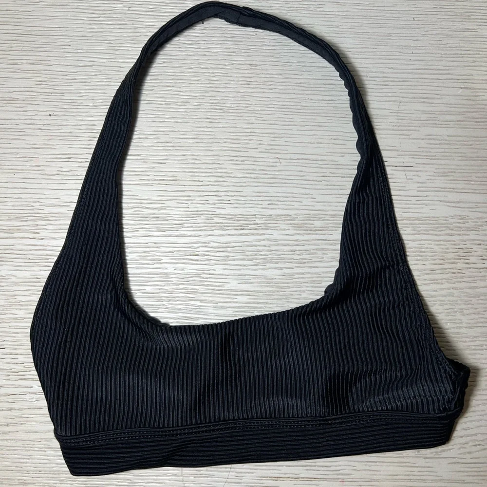 Frankies Bikini - Stevie Halter Scoop Bikini Top Ribbed Black